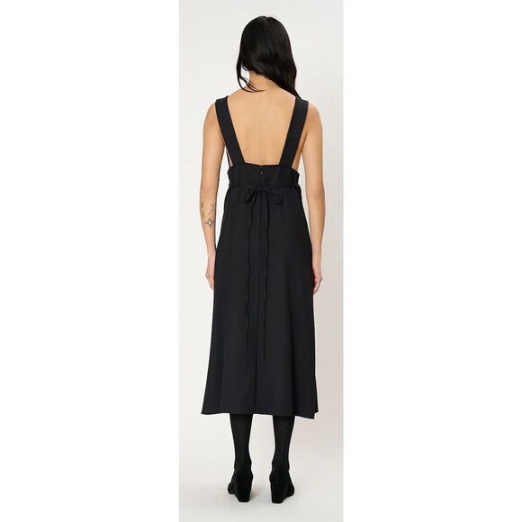 PLAN C Ruffle Midi Dress in Navy Black NWT Size 40/ US size 2/4 - Picture 3 of 10